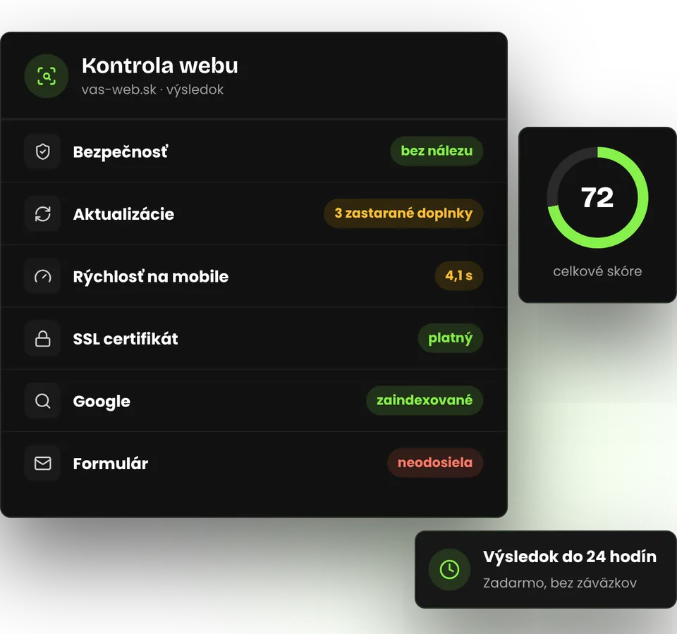 Bezplatná kontrola webu do 24 hodín – ilustrácia