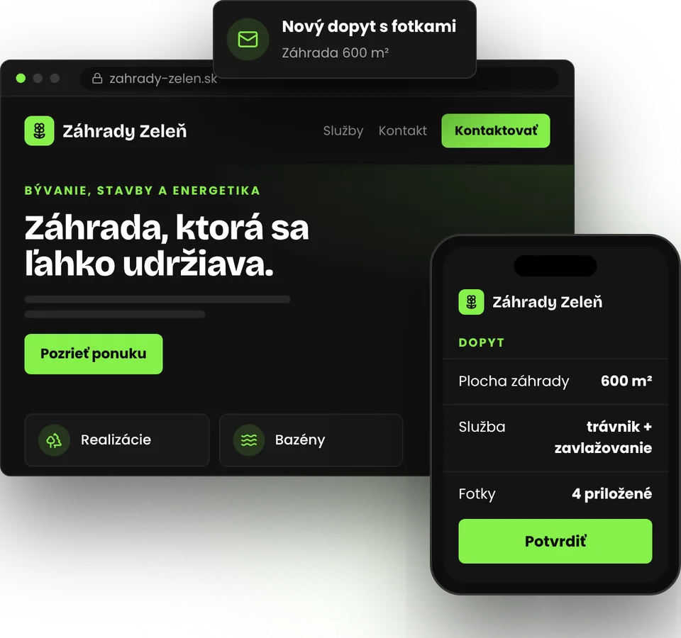 Web a eshop pre záhradníctvo, kvetinárstvo a bazény – ilustrácia