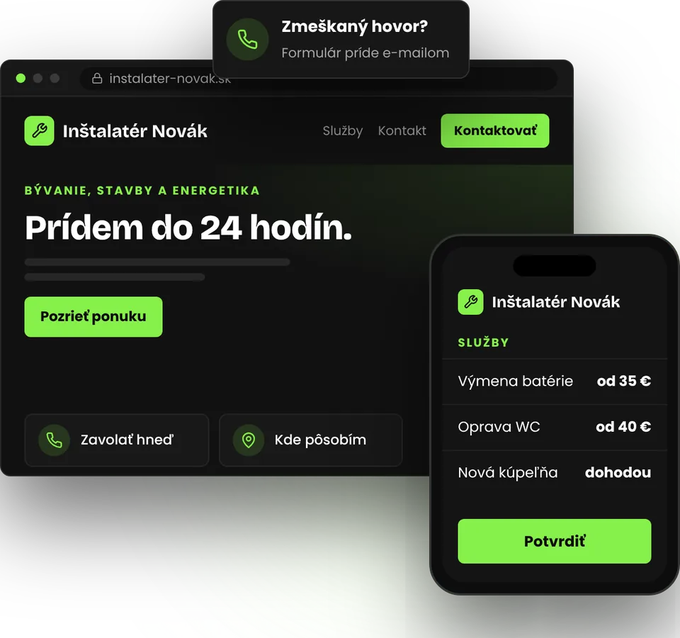 Web pre remeselníka, aby vás zákazníci našli skôr ako konkurenciu – ilustrácia