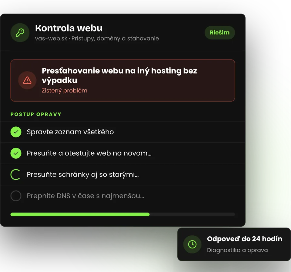 Ako presunúť web a e-maily na iný hosting bez výpadku – ilustrácia