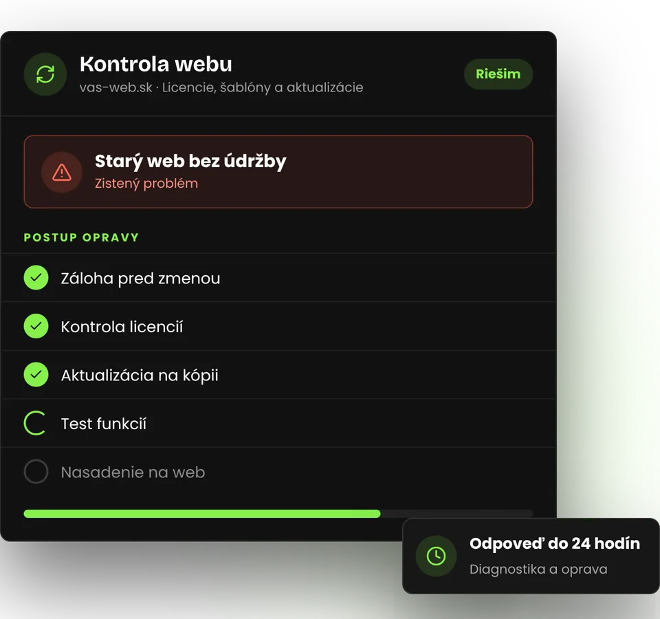 Starý web bez údržby: opraviť, alebo spraviť nový – ilustrácia