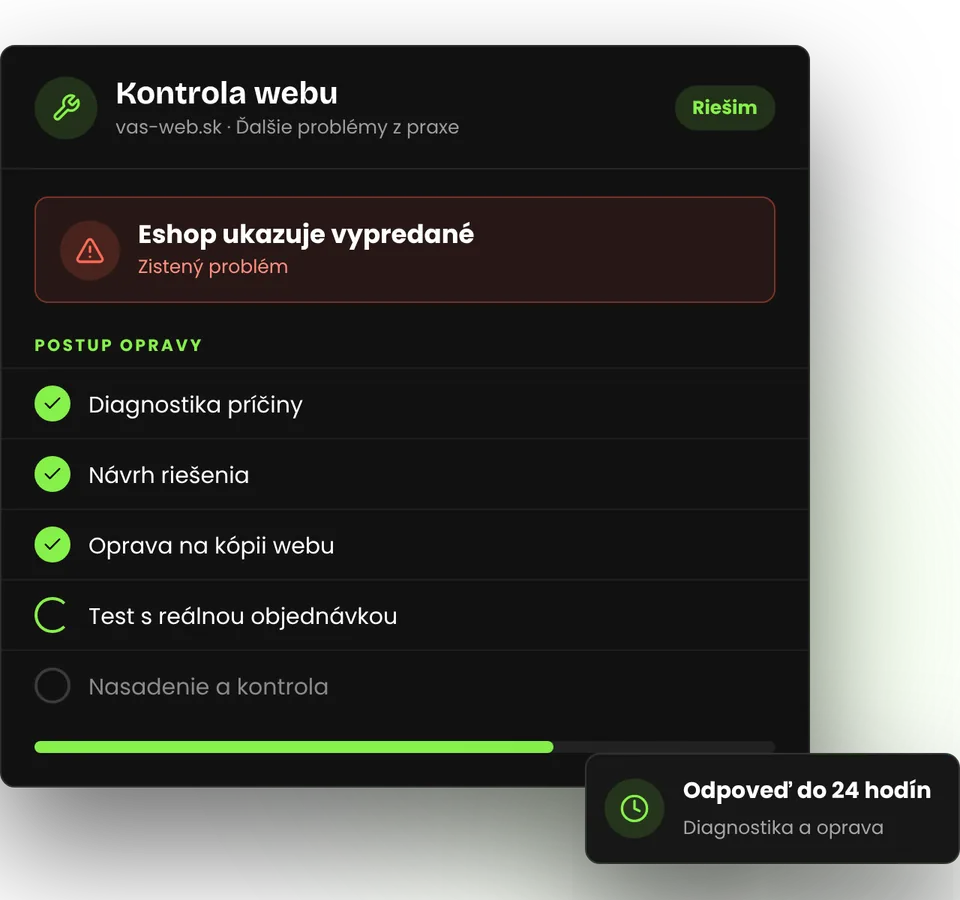 Eshop ukazuje tovar ako vypredaný, hoci je skladom – ilustrácia