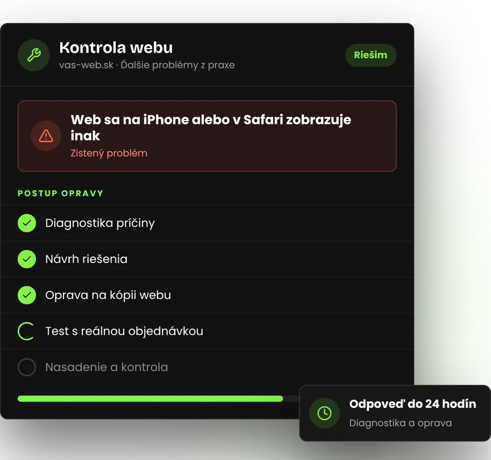 Web sa na iPhone a v Safari zobrazuje inak ako na počítači – ilustrácia
